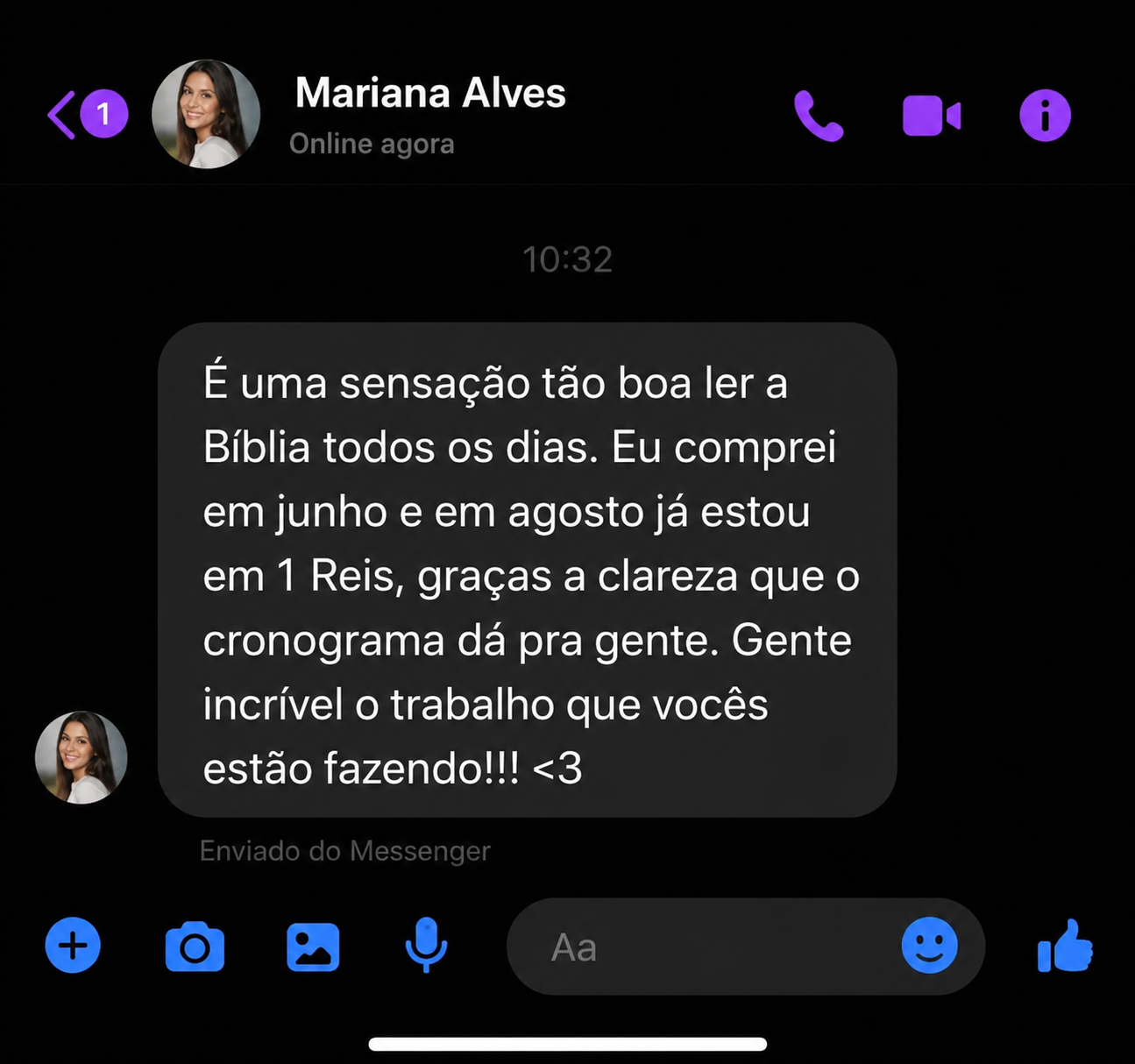 Depoimento de Mariana: comprou em junho e em agosto já está em 1 Reis